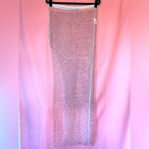 Rhinestone High Slit Skirt Silver Sparkly Diamond Stitch Lace Mesh Lilyful Large